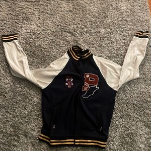 Dark Blue / White/ Yellow/ Red Polo Varsity Letterman Jacket